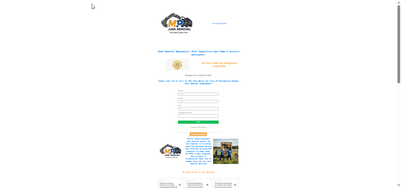 Plumbing Service Landing Page